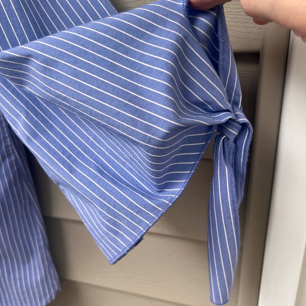 Como Vintage Blue and White stripped Top - Size L - Picture 5 of 11